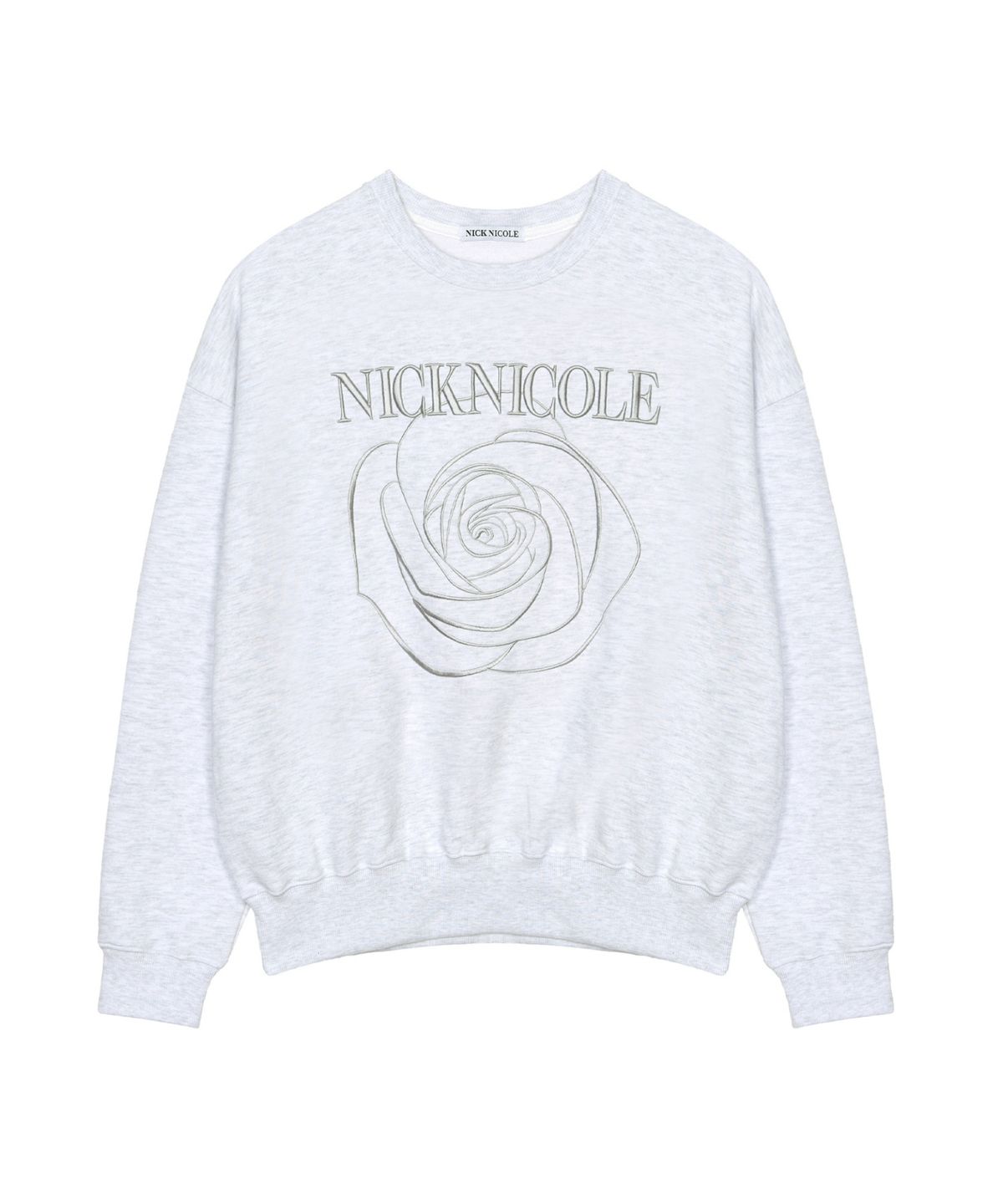 닉앤니콜(NICK&NICOLE) VOLUME NICOLE ROSE SWEATSHIRT_MELANGE SILVER