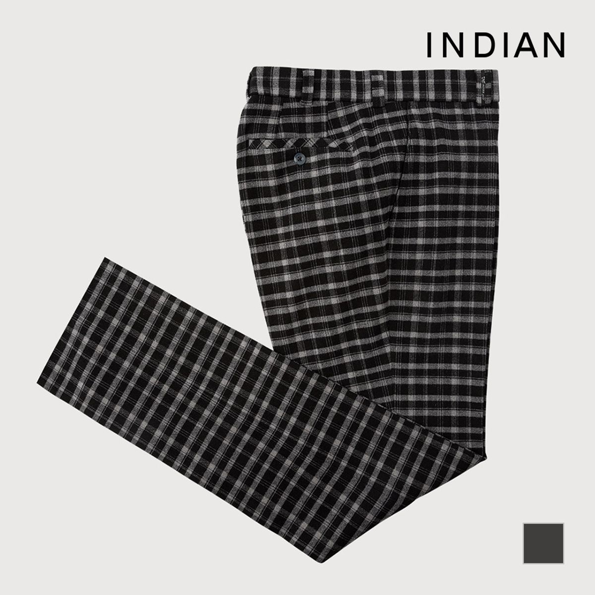 인디안(INDIAN) 남성 체크 기모 바지_MIGDLXW9421