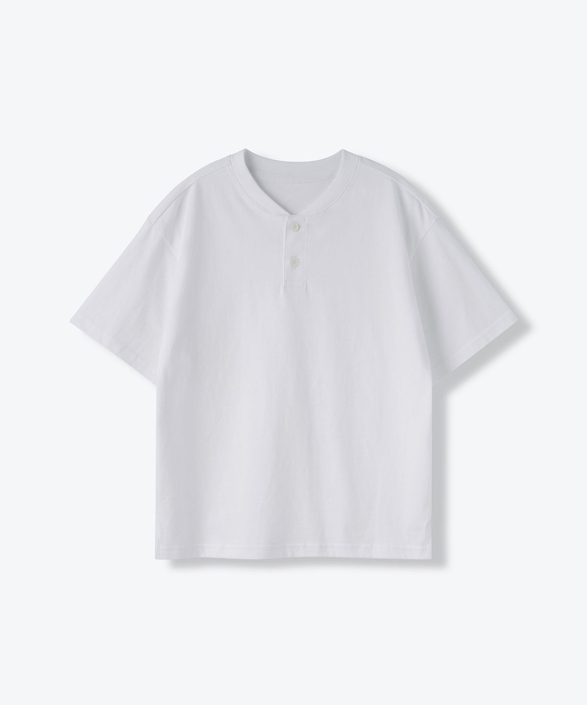 무신사 스탠다드 키즈(MUSINSA STANDARD KIDS) 오버사이즈 헨리 넥 티셔츠 [화이트]