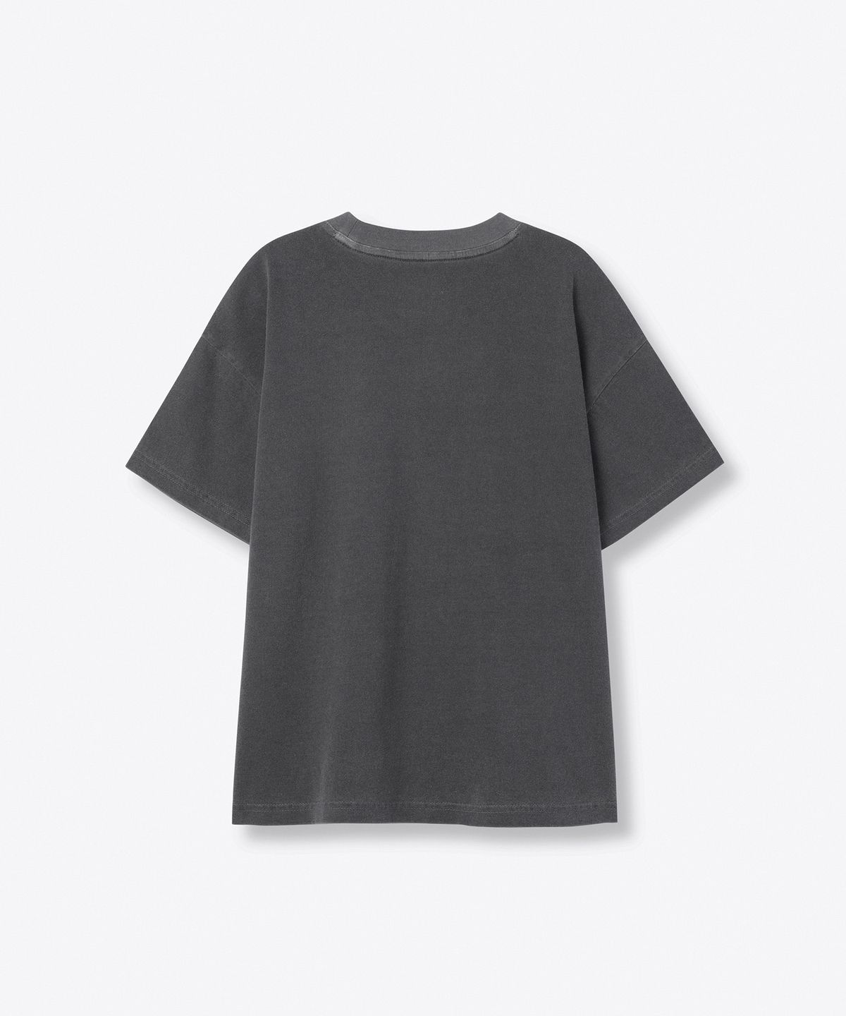 무신사 스탠다드 키즈(MUSINSA STANDARD KIDS) 피그먼트 오버사이즈 크루 넥 티셔츠 [차콜 그레이]