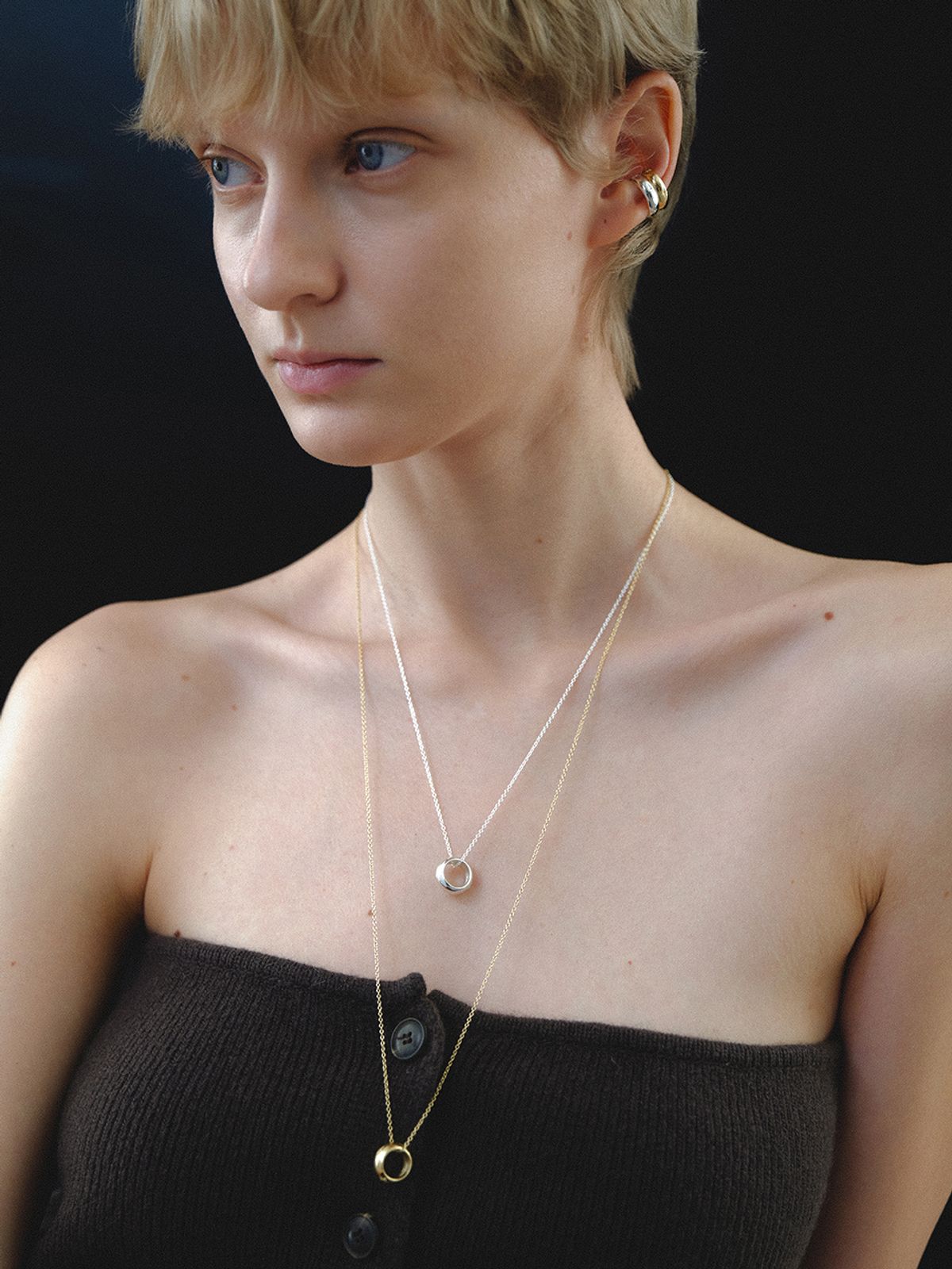 리엔느와르(leeENoir) Snowflake Necklace (2color)