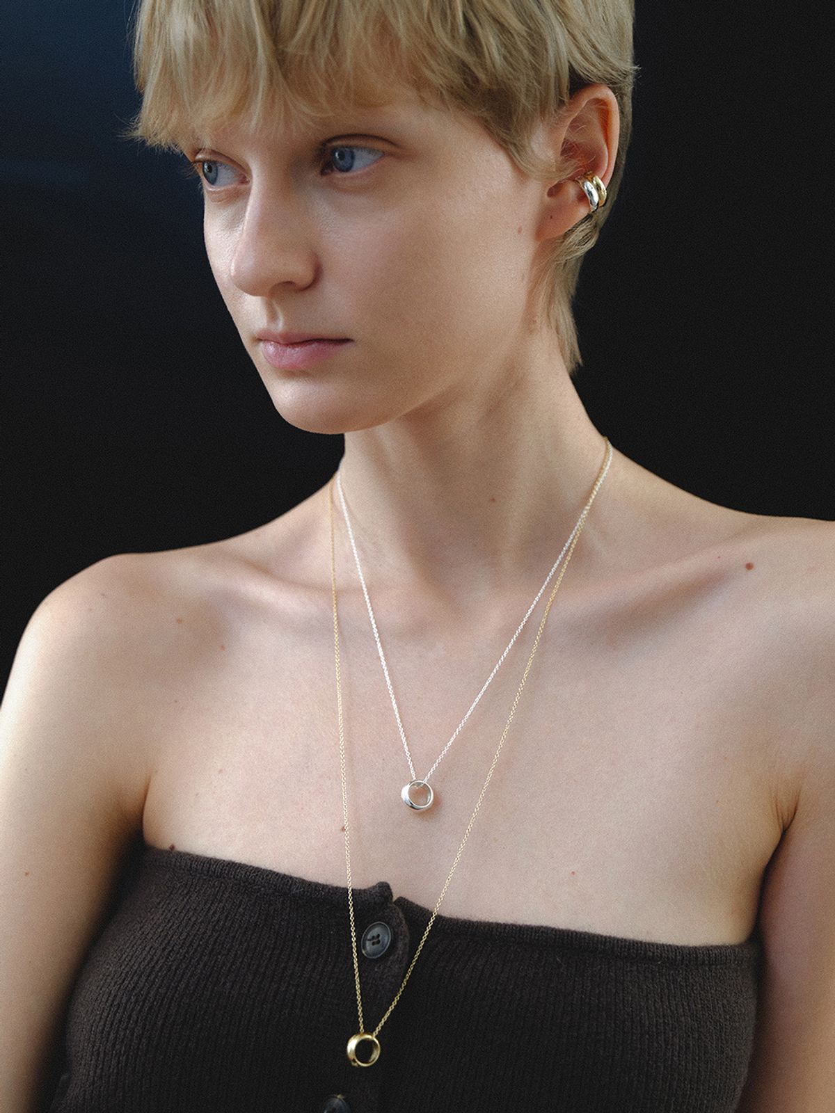 리엔느와르(leeENoir) Snowflake Earcuff (2color)