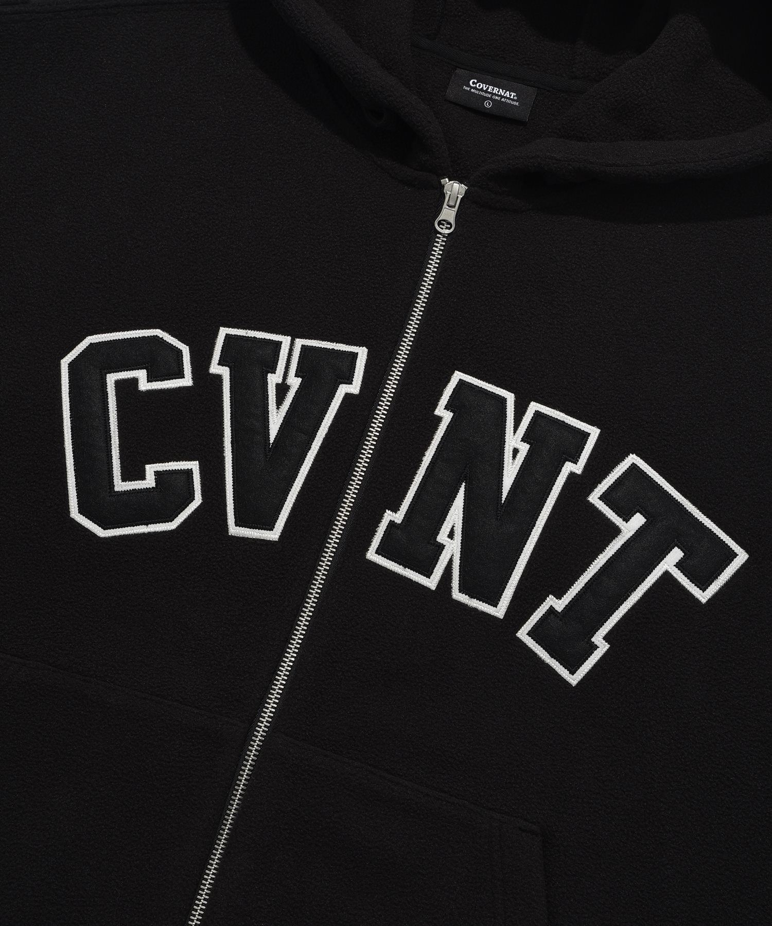 MUSINSA | COVERNAT CVNT Fleece Overfit Hoodie Zip-Up Black