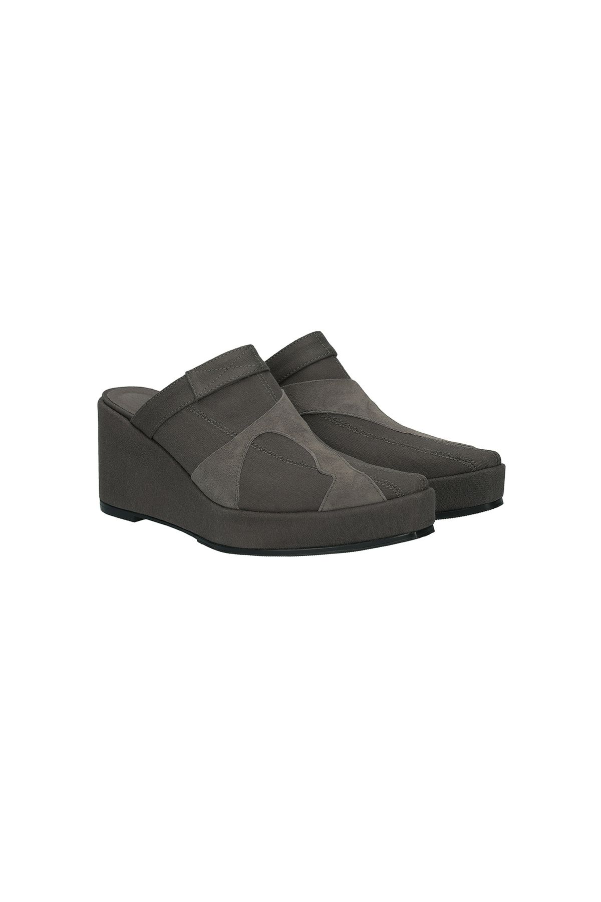 포트리스(4TRESS) PLATFORM WEDGE MULES 01 GRAY