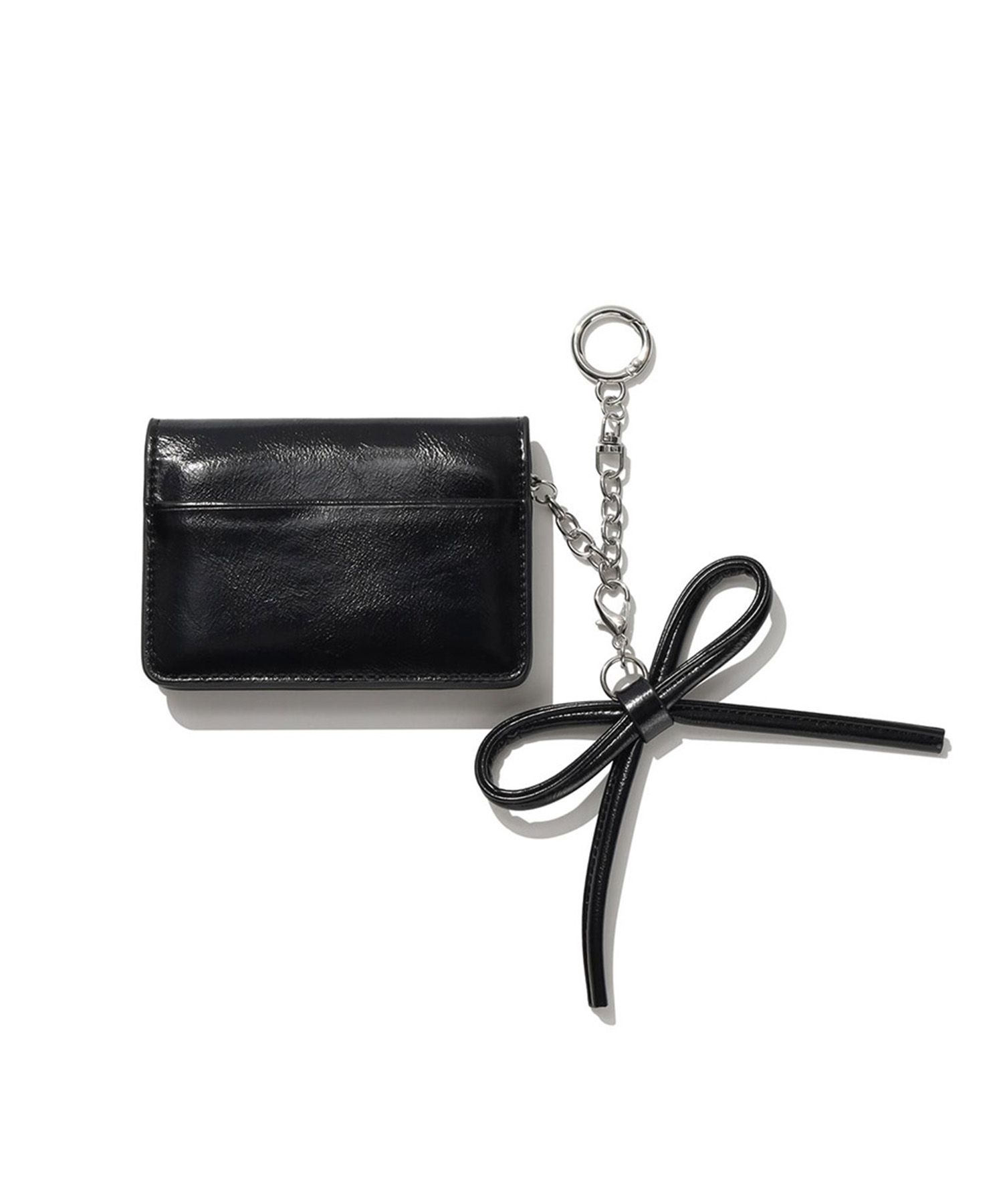 MUSINSA | COVERNAT WOMAN Clover Heart Keyring Card Wallet Black