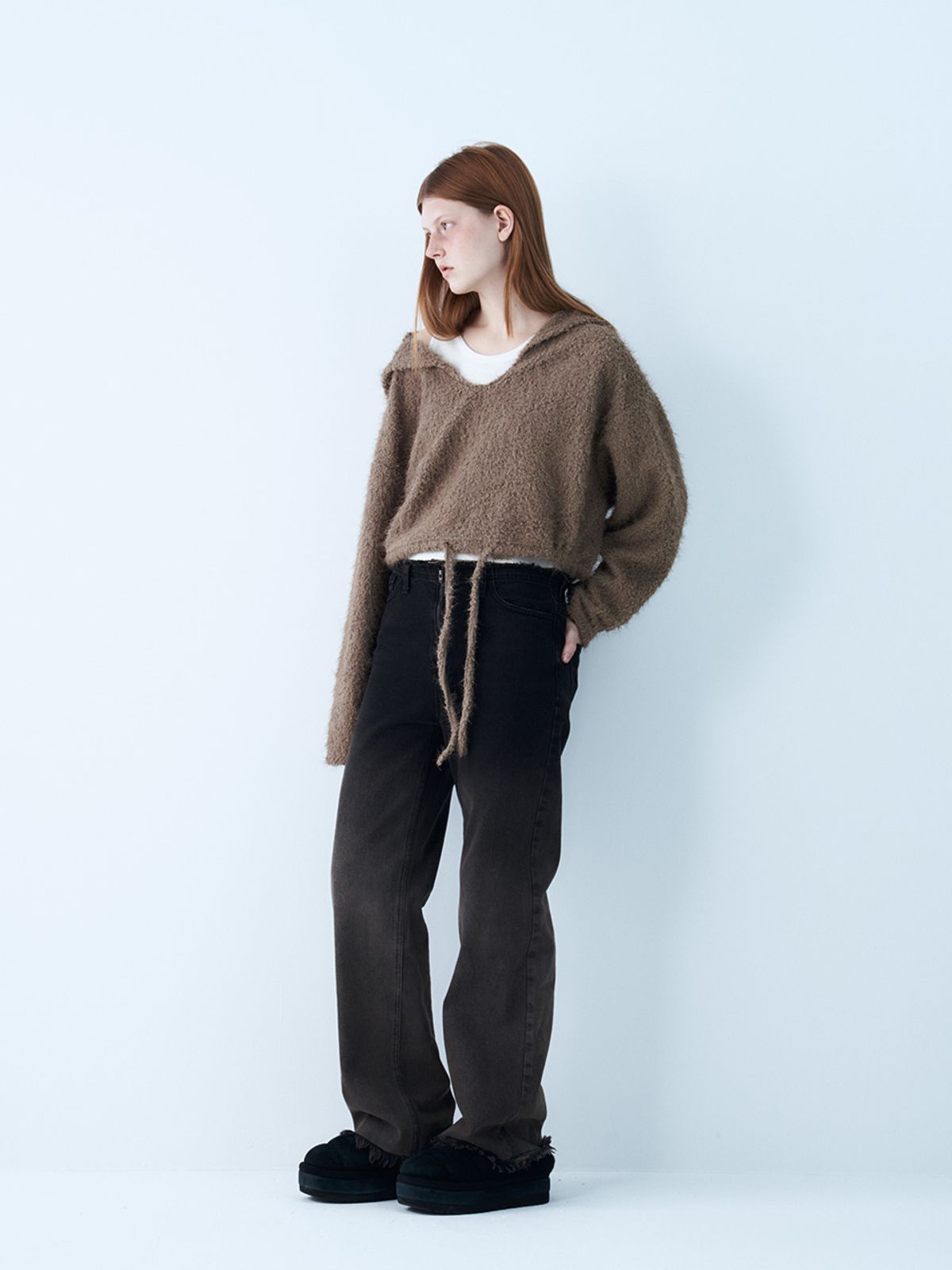 쎄쎄쎄(SETSETSET) SAILOR BOUCLE KNIT TOP (BEIGE)