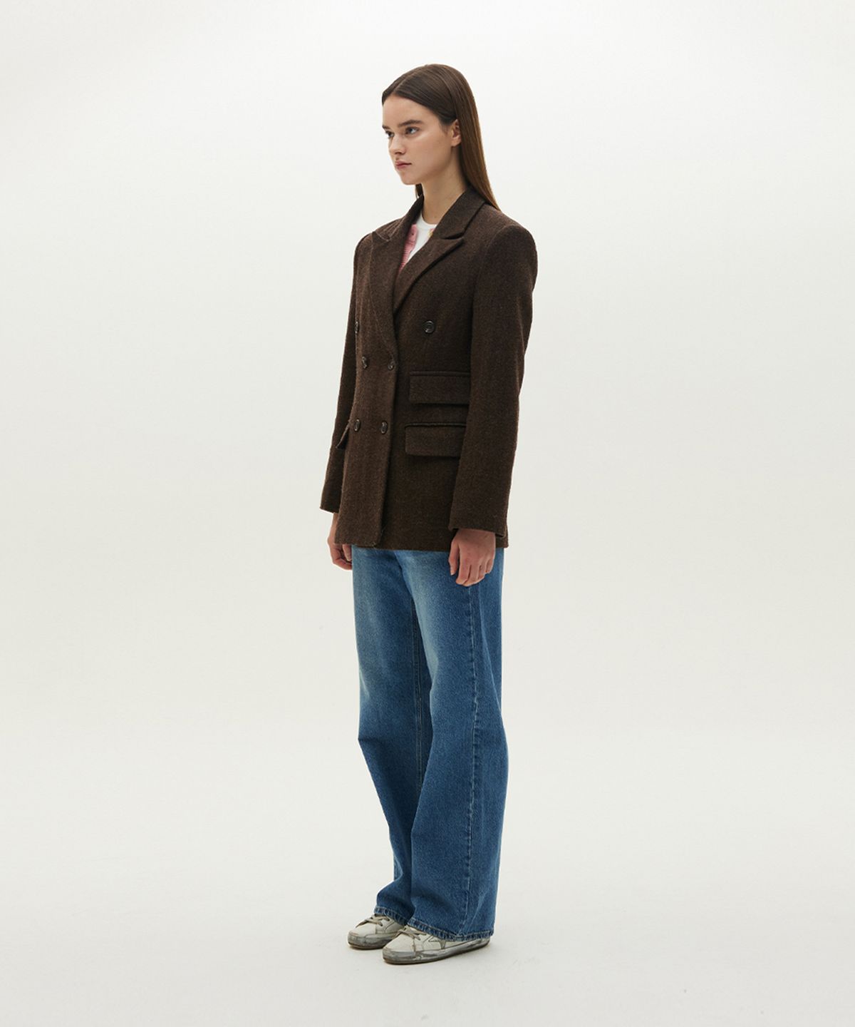 므아므(MMAM) Herringbone double pocket wool blazer