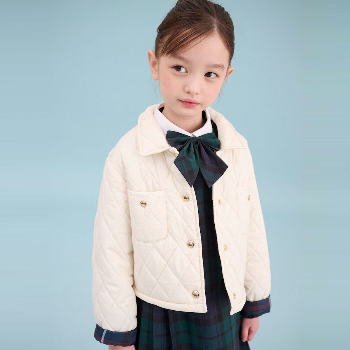 빈폴 키즈(BEANPOLE KIDS) 여아 칼라 퀼팅 점퍼  아이보리 (BI5138G020)