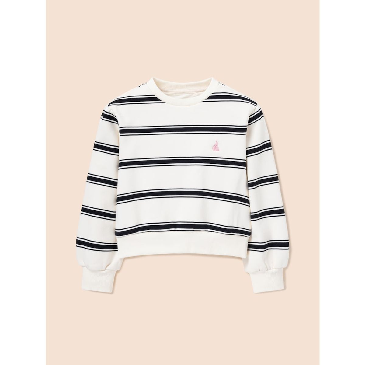 빈폴 키즈(BEANPOLE KIDS) 여아 스트라이프 라운드 스웨트 세트  아이보리 (BI5141G030)