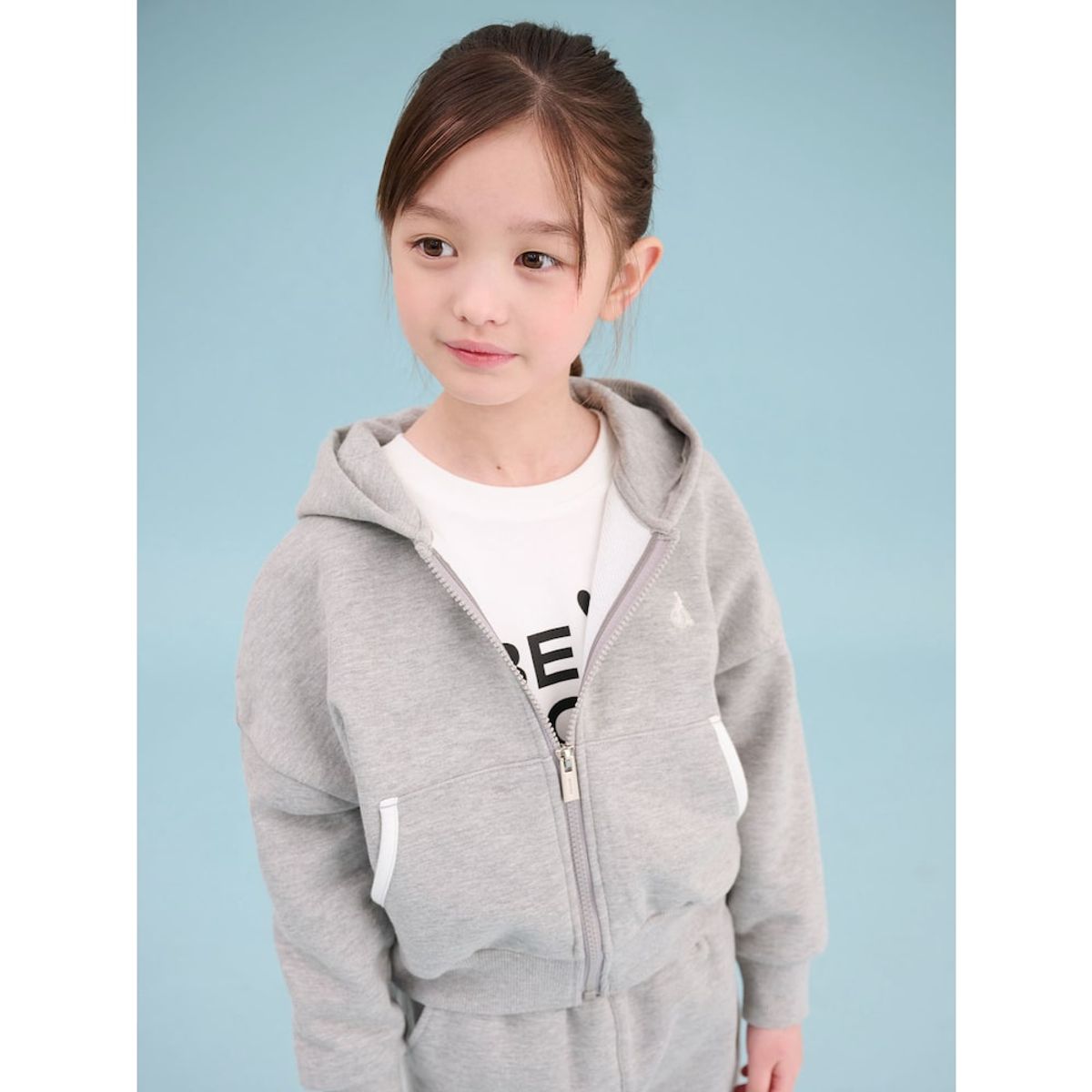 빈폴 키즈(BEANPOLE KIDS) 여아 후드 집업 3PCS 세트  라이트 그레이 (BI5141G042)
