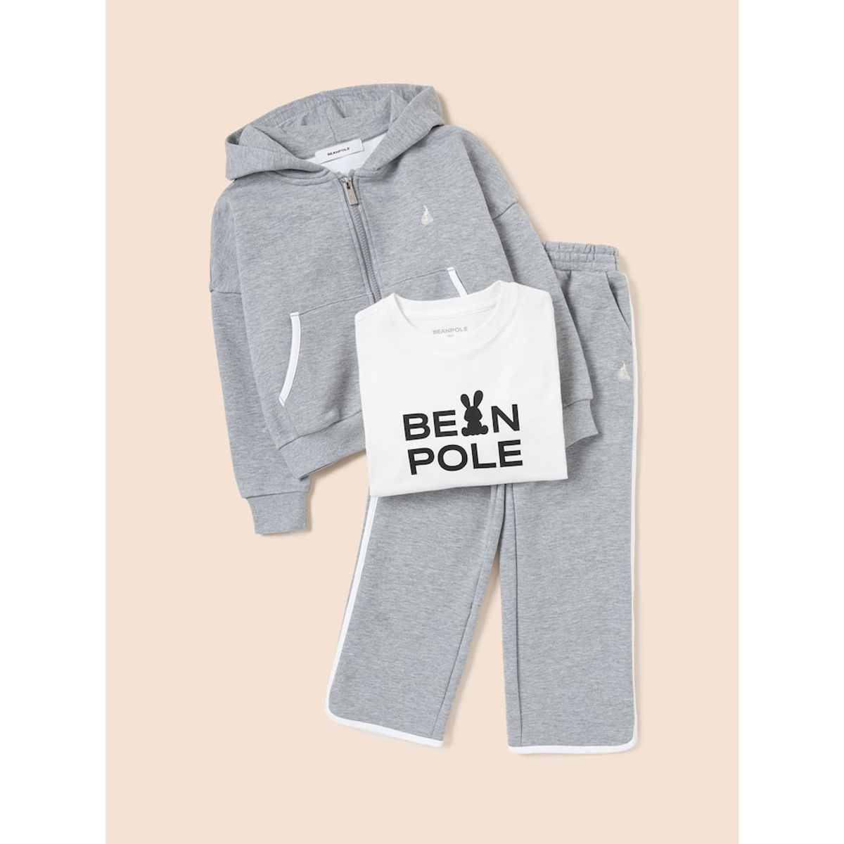 빈폴 키즈(BEANPOLE KIDS) 여아 후드 집업 3PCS 세트  라이트 그레이 (BI5141G042)