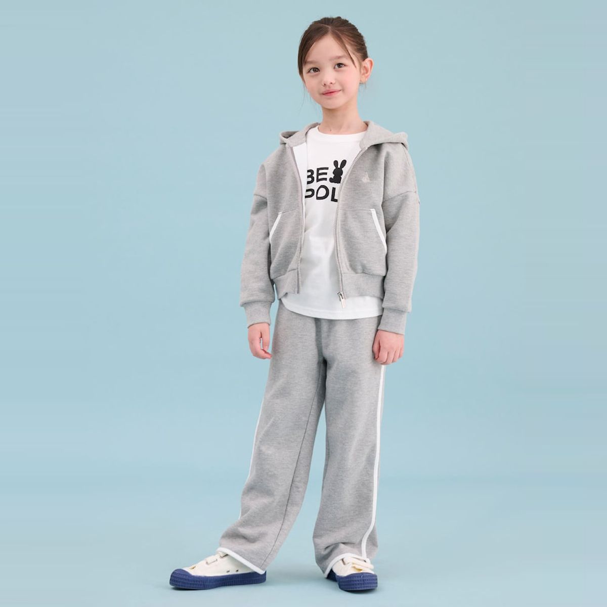 빈폴 키즈(BEANPOLE KIDS) 여아 후드 집업 3PCS 세트  라이트 그레이 (BI5141G042)