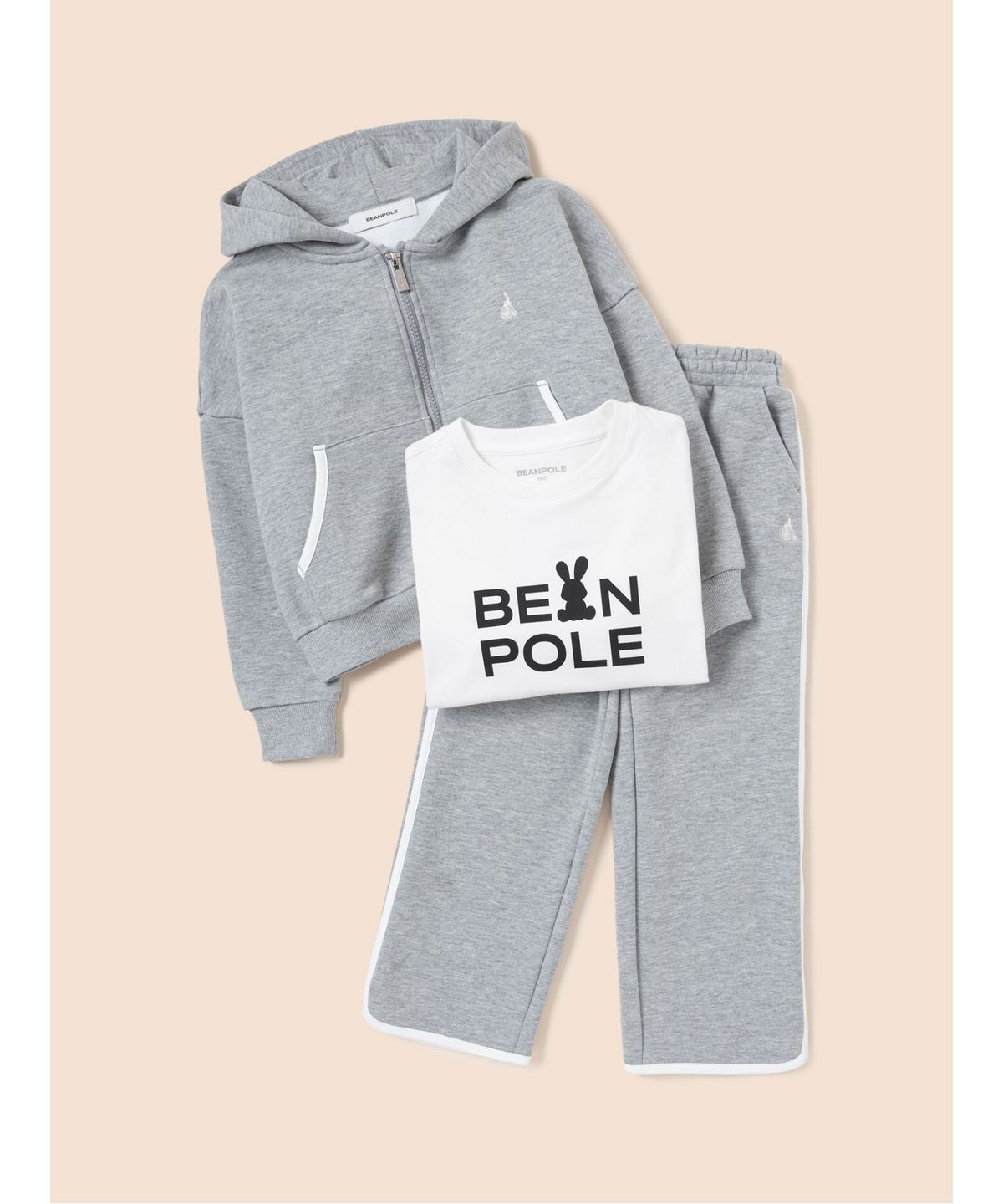 빈폴 키즈(BEANPOLE KIDS) 여아 후드 집업 3PCS 세트  라이트 그레이 (BI5141G042)