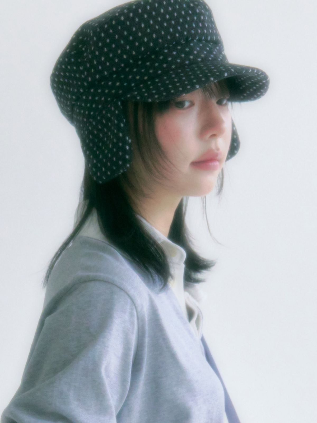 포이에(POIE) earflap marine cap (dot)