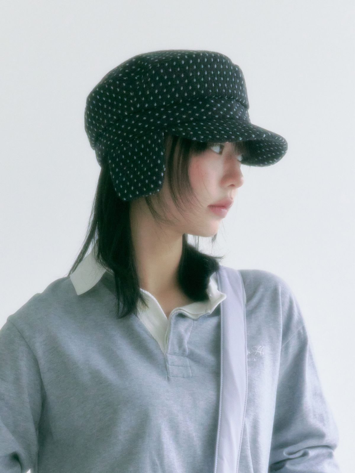 포이에(POIE) earflap marine cap (dot)