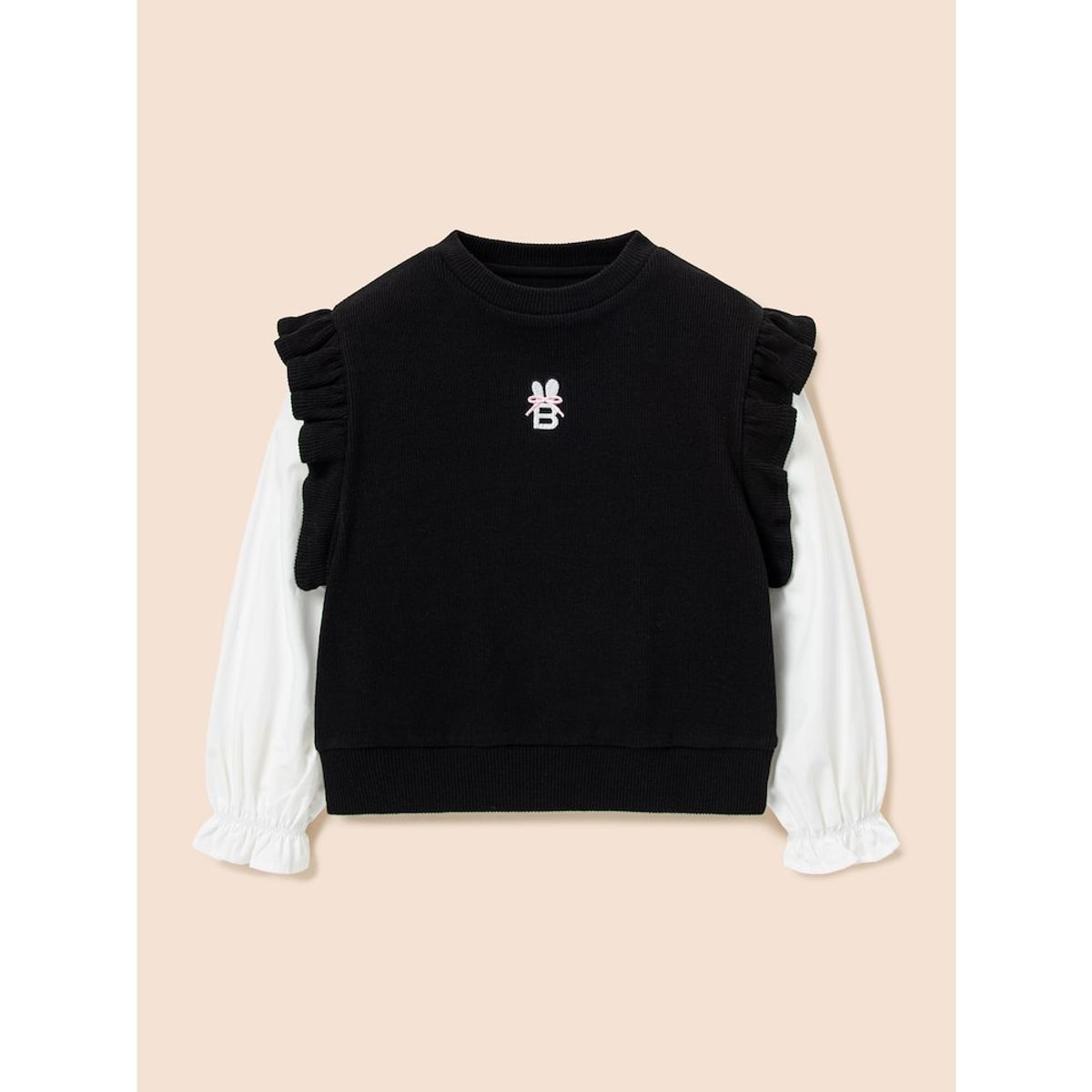 빈폴 키즈(BEANPOLE KIDS) 여아 니트라이크 레이어드 스웨트 셔츠  블랙 (BI5141G055)