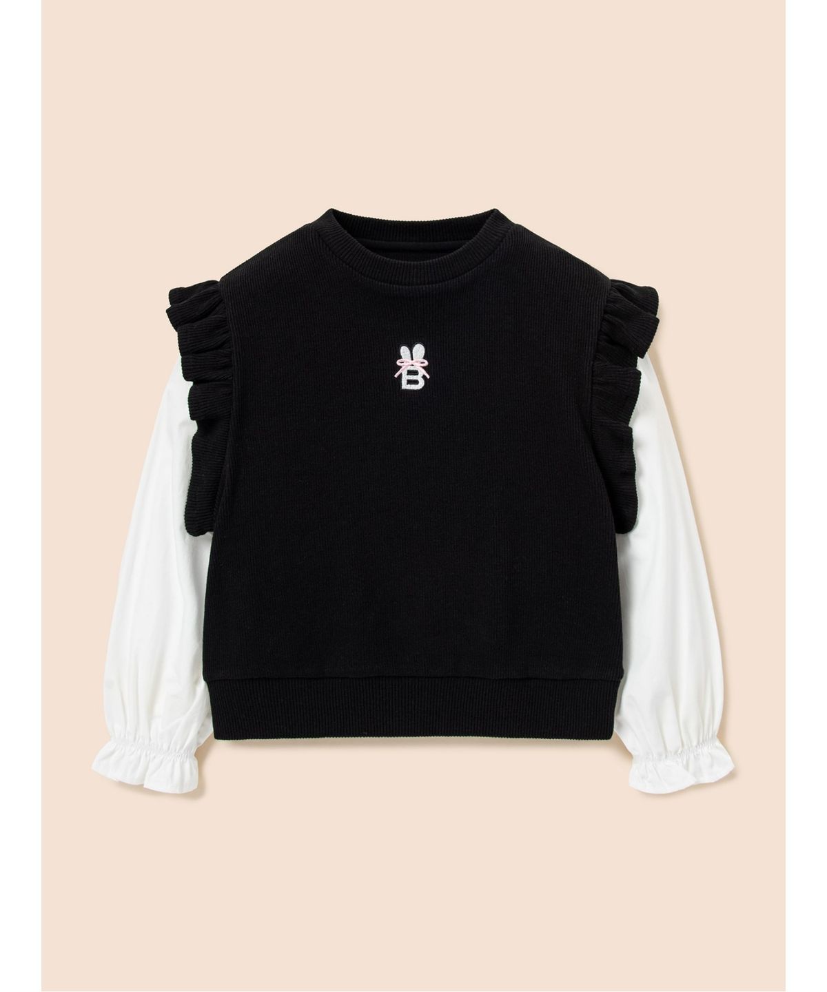 빈폴 키즈(BEANPOLE KIDS) 여아 니트라이크 레이어드 스웨트 셔츠  블랙 (BI5141G055)