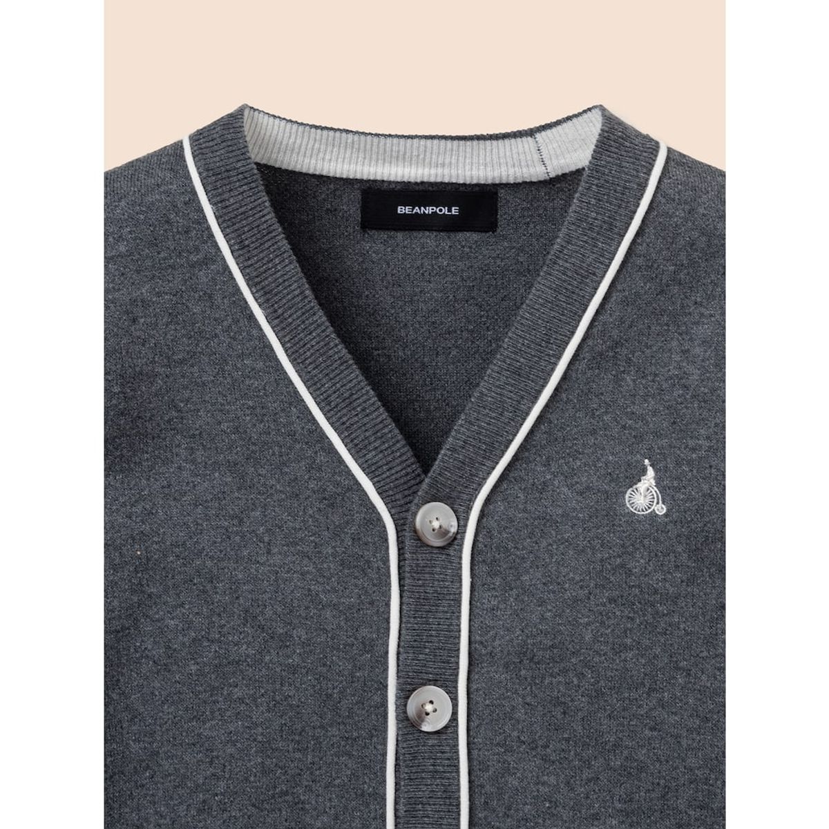 빈폴 키즈(BEANPOLE KIDS) [Essential] 면 브이넥 카디건  애쉬 (BI515AUE14)