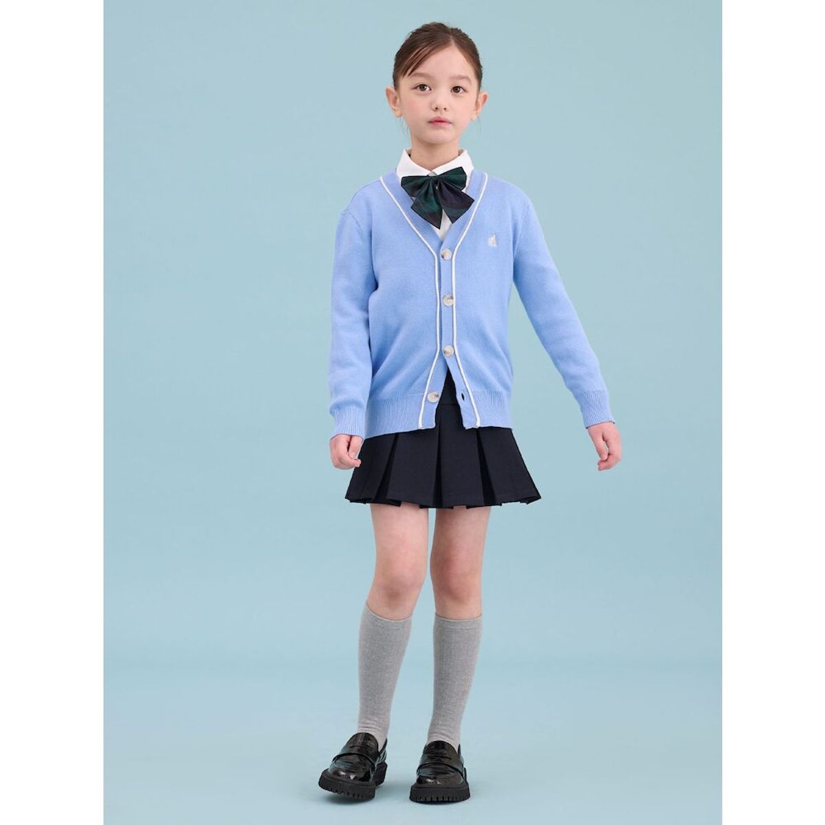 빈폴 키즈(BEANPOLE KIDS) [Essential] 면 브이넥 카디건  스카이 블루 (BI515AUE1Q)