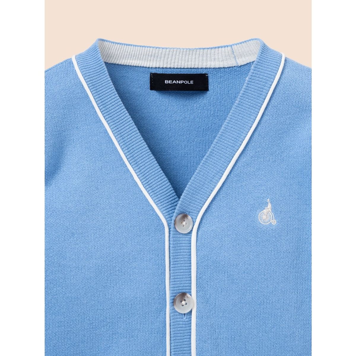 빈폴 키즈(BEANPOLE KIDS) [Essential] 면 브이넥 카디건  스카이 블루 (BI515AUE1Q)