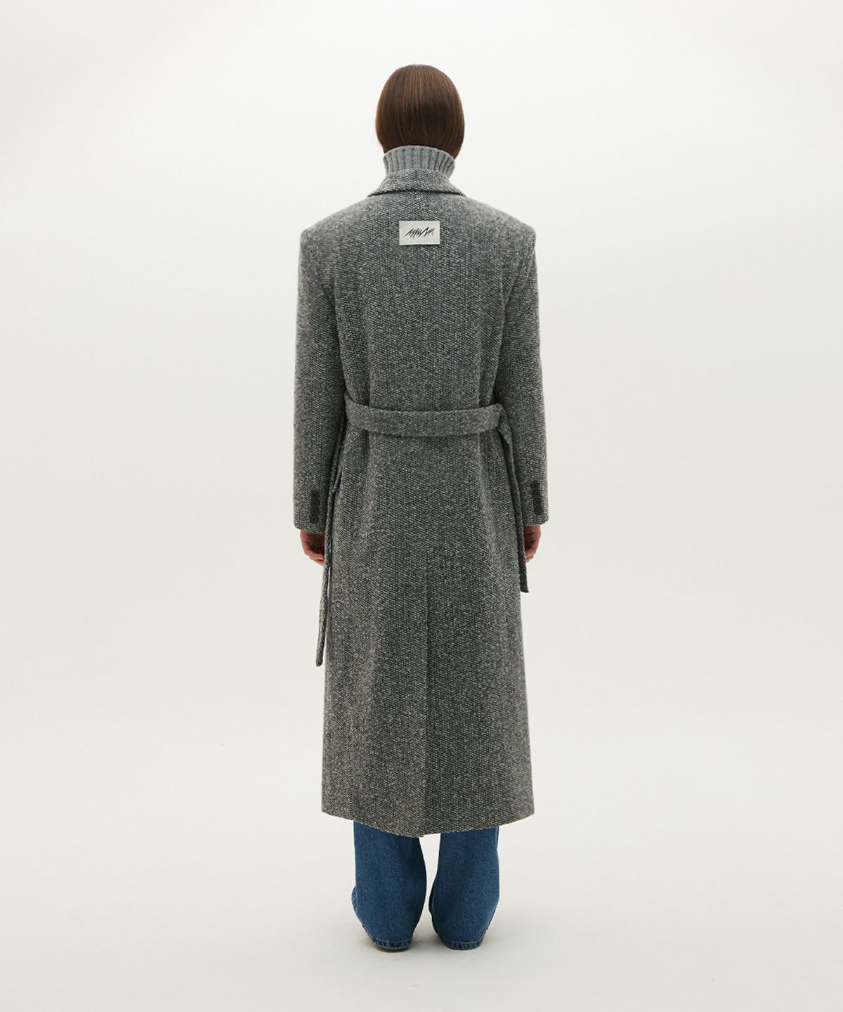 므아므(MMAM) Tweed open-type minimal wool coat