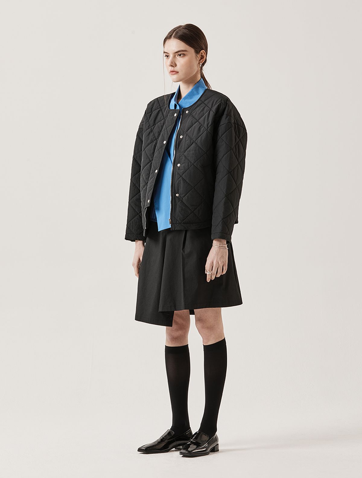 르이엘(LE YIEL) Quilting Crop Padding Jumper_Black 퀼팅 크롭 패딩 점퍼_블랙