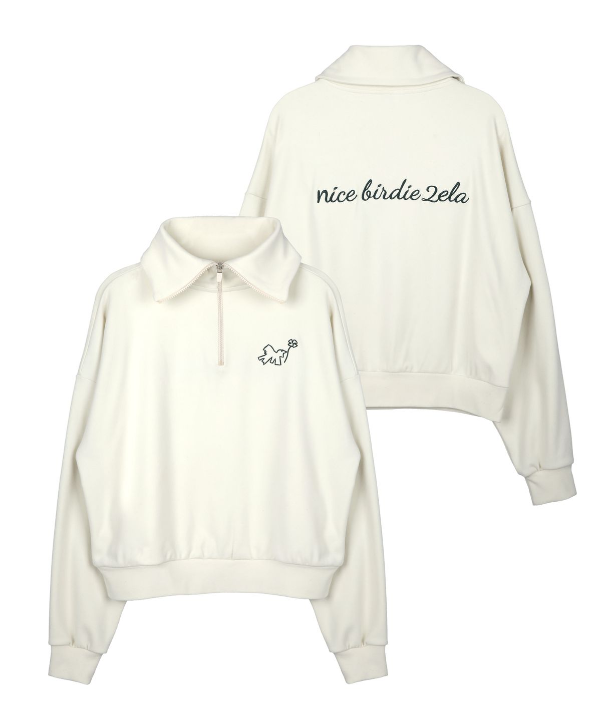 투엘라(2ELA) 러플내핑 여성 기모 하프 집업 긴팔 오버핏 티셔츠(W5WT63) 3 Colors