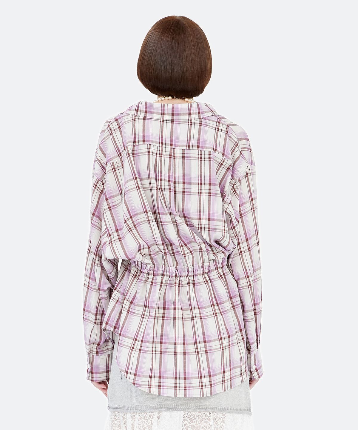 경(GYEONG) Two Pocket Check Shirts_Pink