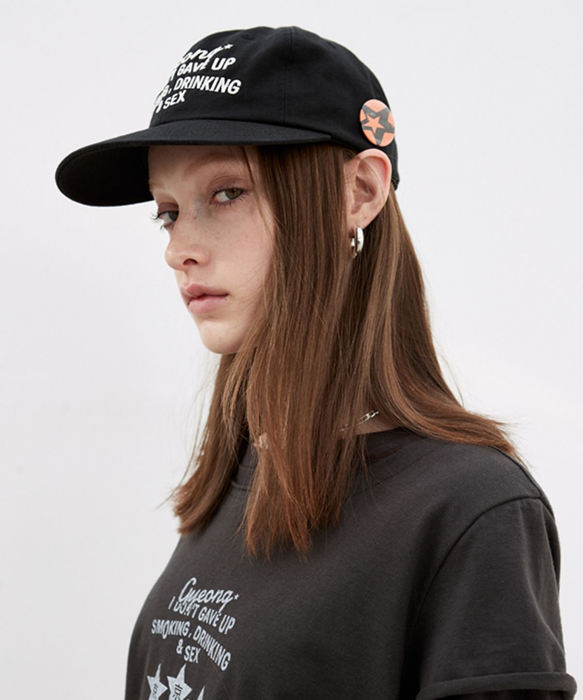 경(GYEONG) Washed Logo 6Panel Cap_Black