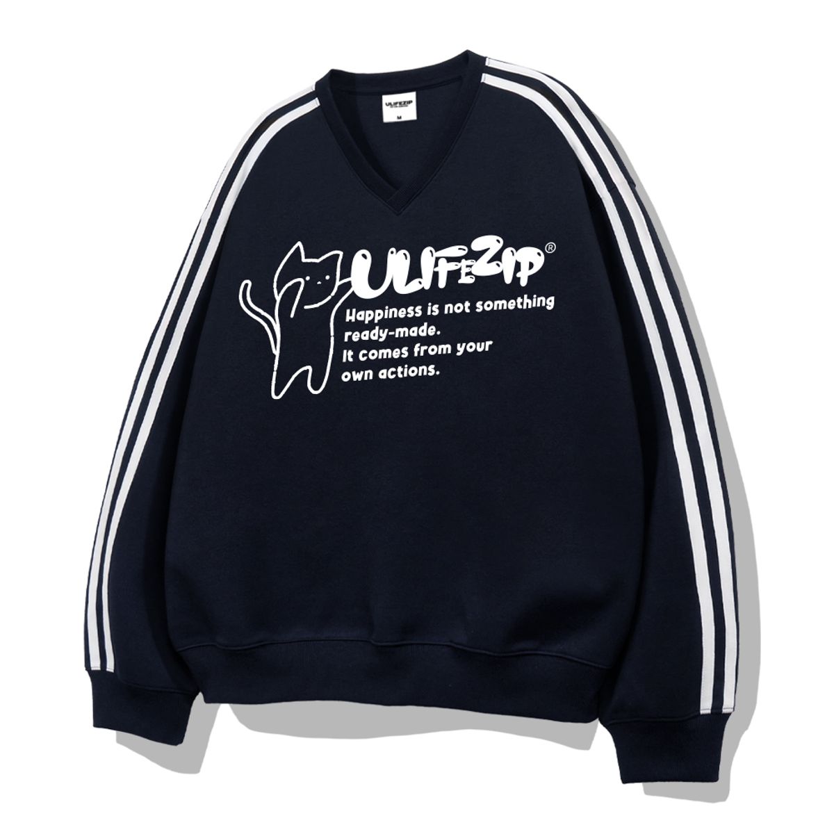 유라이프지(ULIFEZIP) 점프캣 오버핏 트랙 브이넥 맨투맨 3 Color [ULZV_0008]
