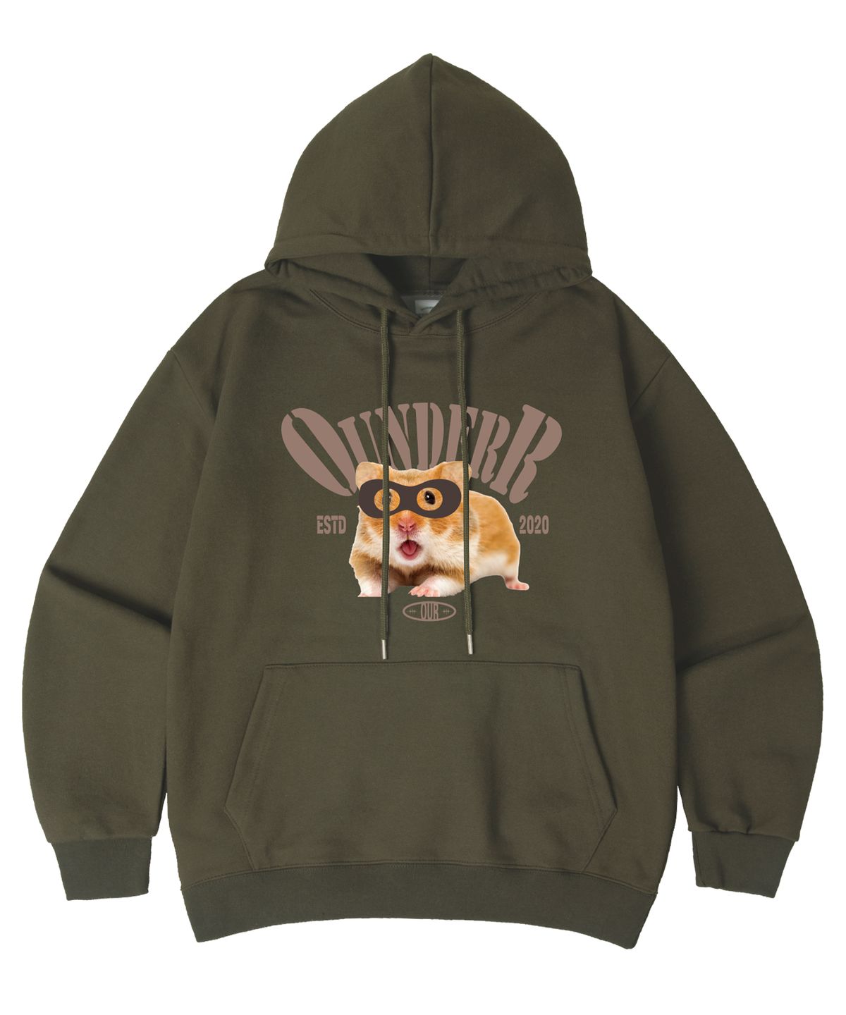 오언더알(OUNDERR) [기모선택] MASK HAMSTER 오버핏 후드 티셔츠 6 COLORS [기모선택]