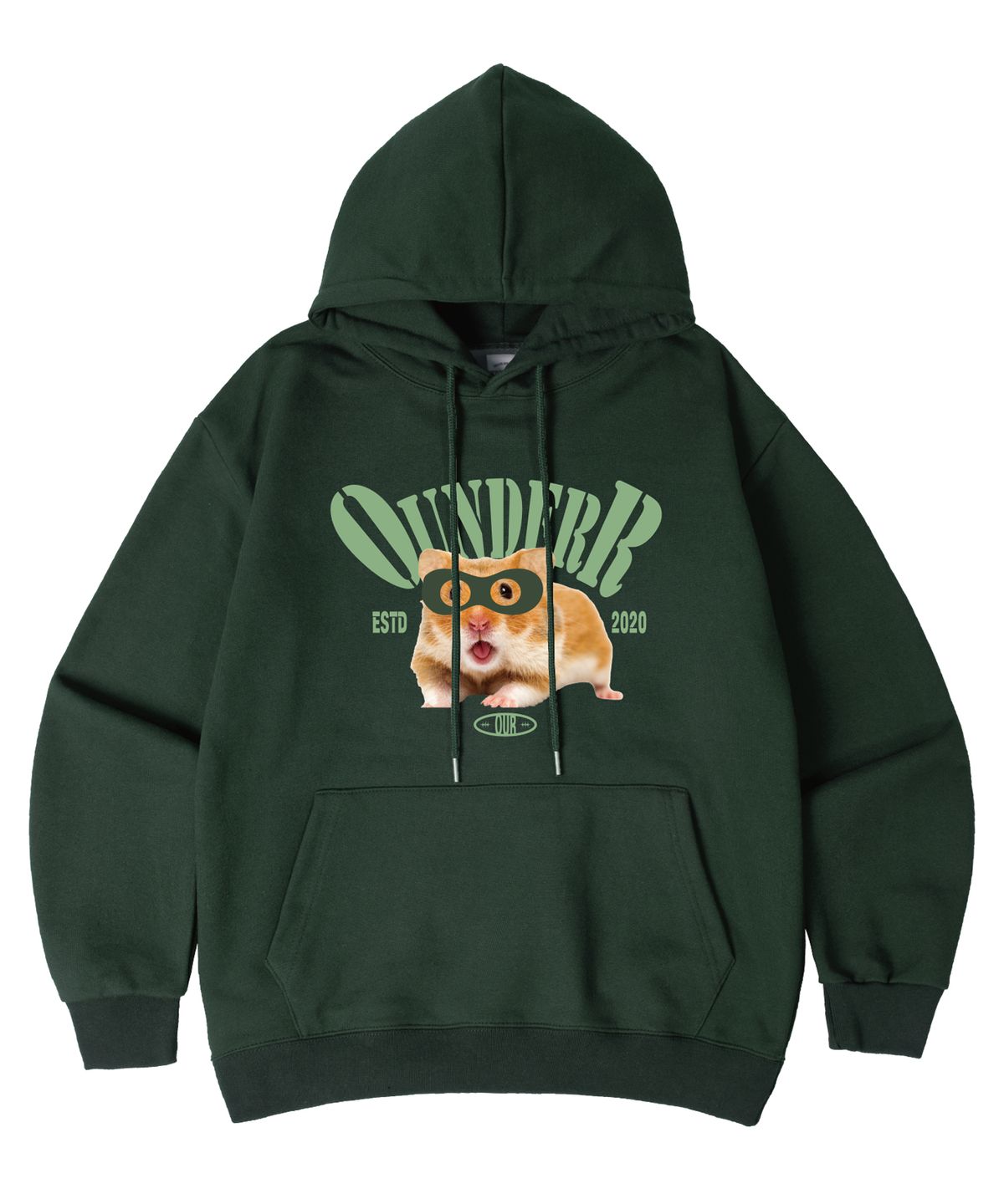 오언더알(OUNDERR) [기모선택] MASK HAMSTER 오버핏 후드 티셔츠 6 COLORS [기모선택]