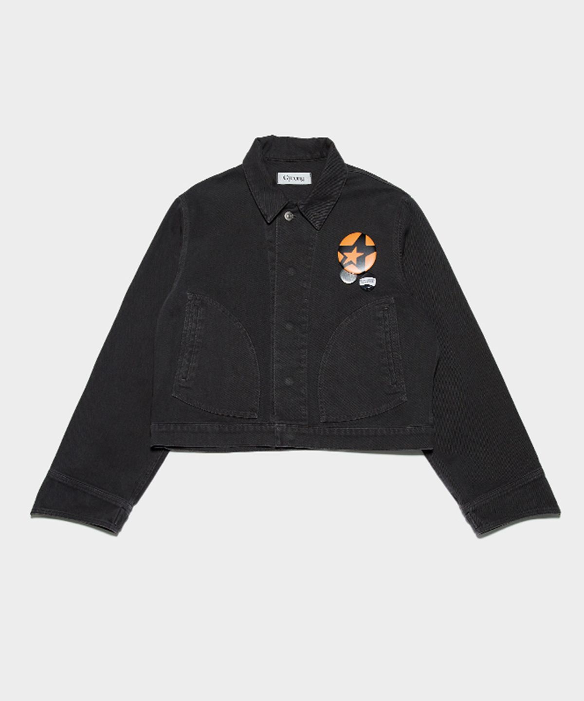 경(GYEONG) VTG Washed Twill Jacket_Charcoal