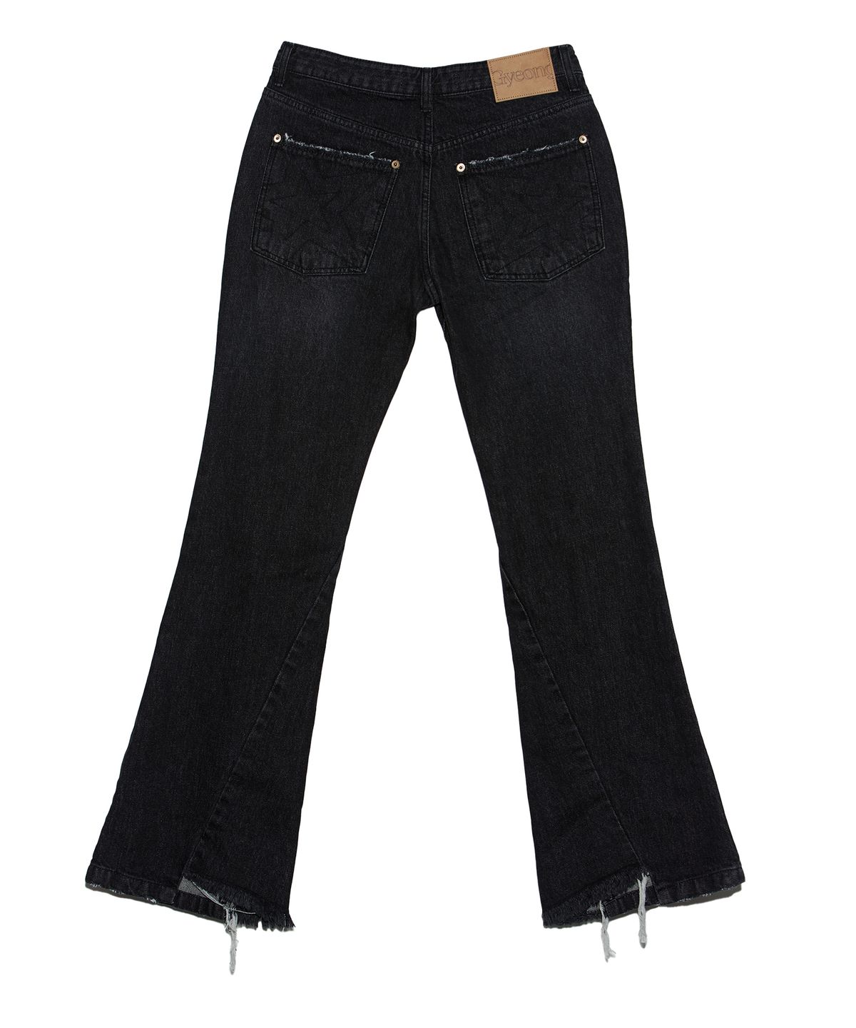 경(GYEONG) Damage Buts Cut Denim Jeans_Dark Gray