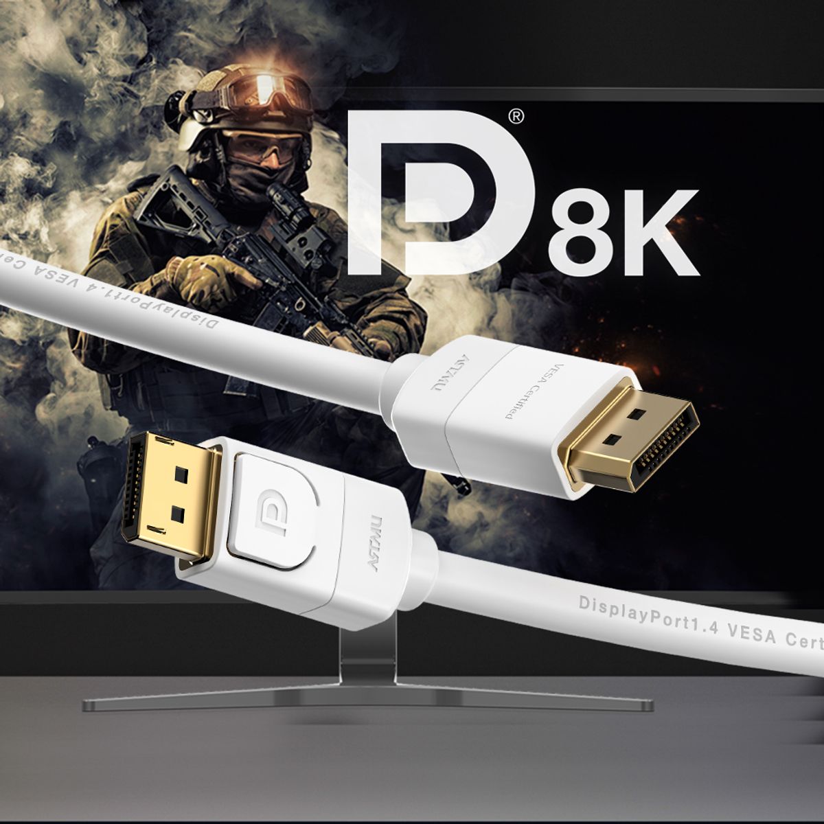 아트뮤(ARTMU) VESA 인증 DP to DP 1.4 8K DisplayPort 케이블 버튼