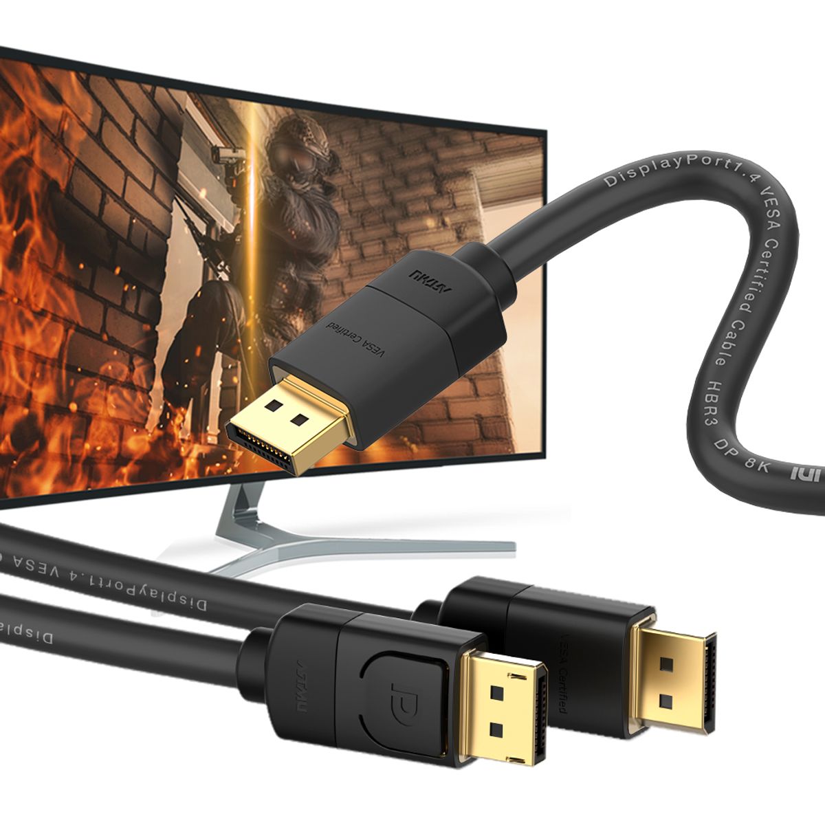 아트뮤(ARTMU) VESA 인증 DP to DP 1.4 8K DisplayPort 케이블 버튼
