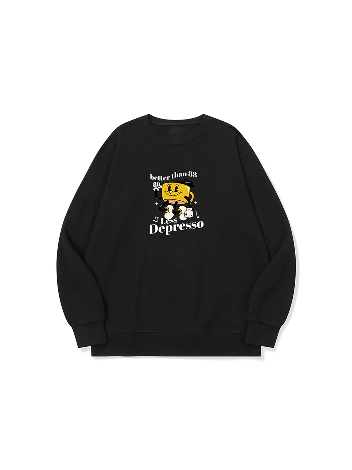 베러댄88(BETTERTHAN88) btm52 커피의 손절 그래픽 로고 맨투맨
