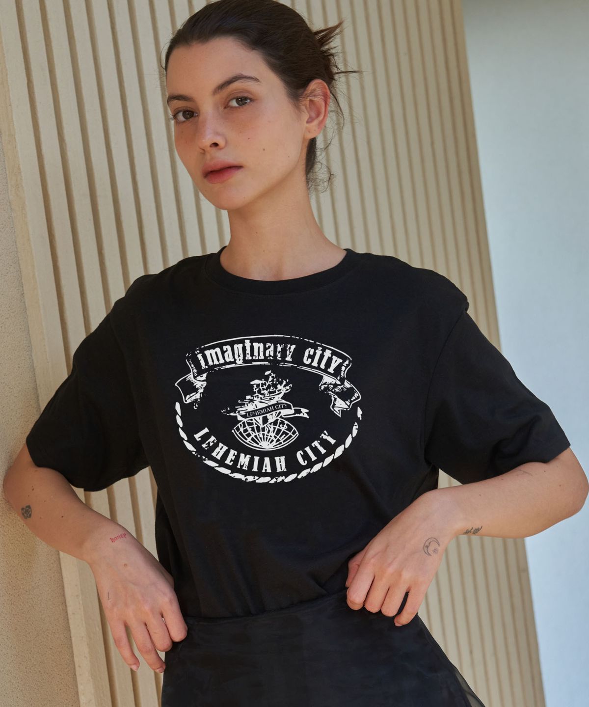 르헤미아(LEHEMIAH) (Standard) Vintage graphic t-shirt _ Black
