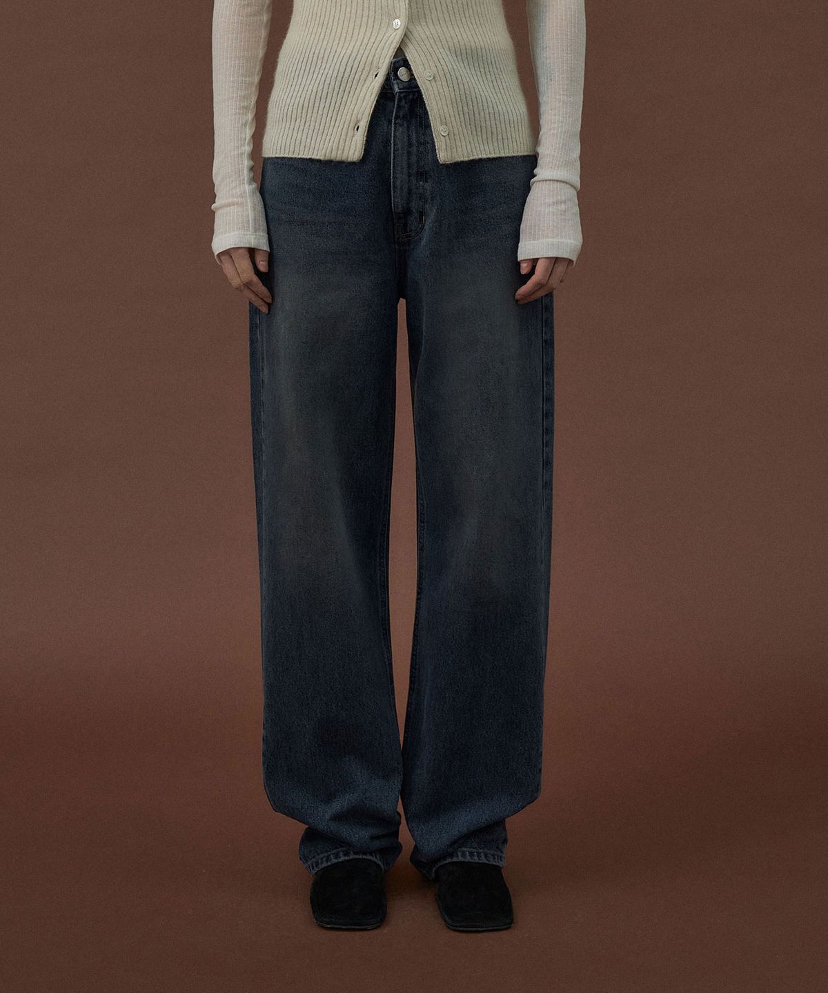 라메레이(LAMEREI) Wide Long Denim[LMBDAUDN4120]-Dark Blue