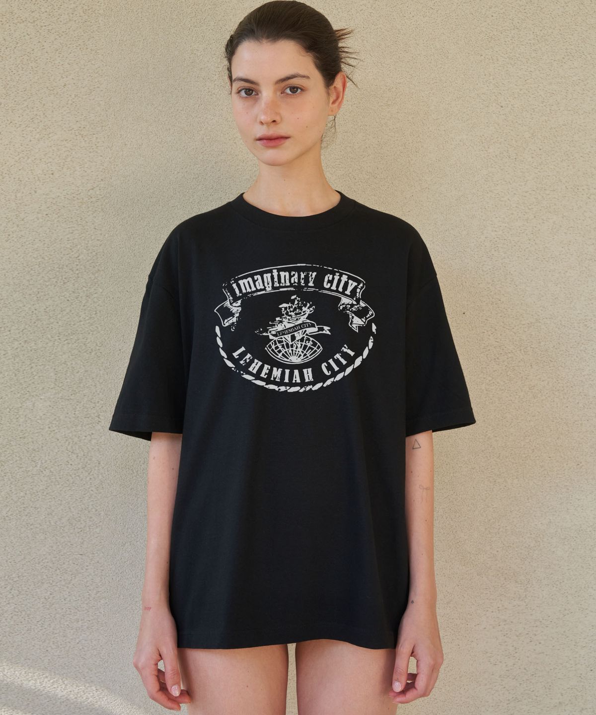 르헤미아(LEHEMIAH) (Oversize) Vintage graphic t-shirt_ Black