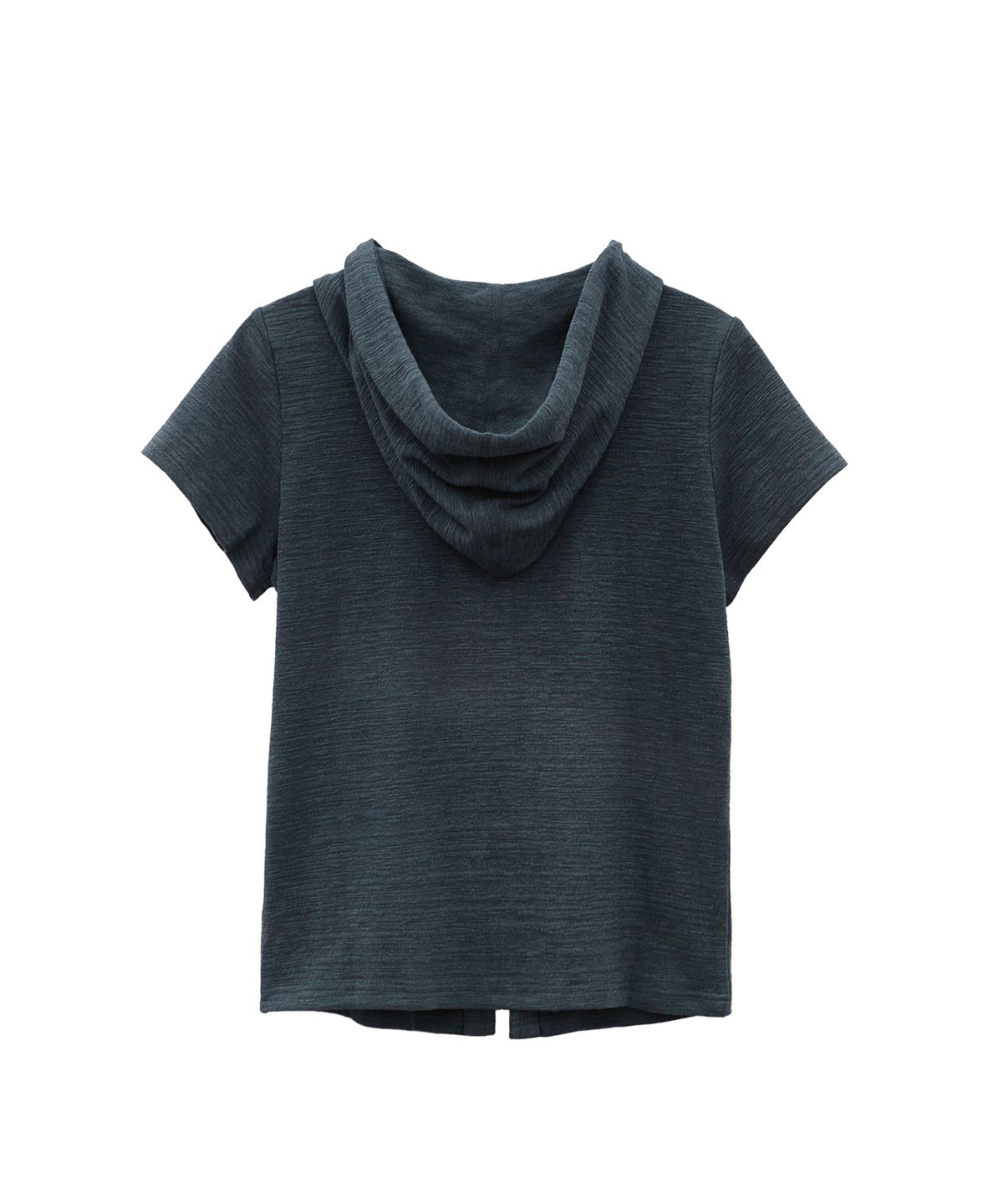 경(GYEONG) Slim Short Sleeve Hoodie_Charcoal