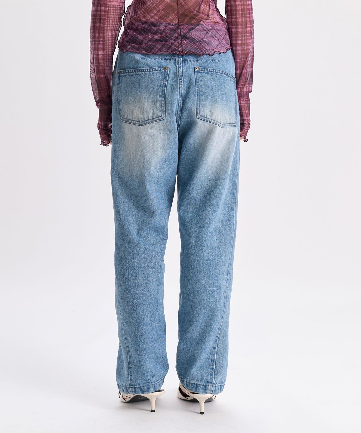 경(GYEONG) Loose Fit Denim Pants_Blue Gray