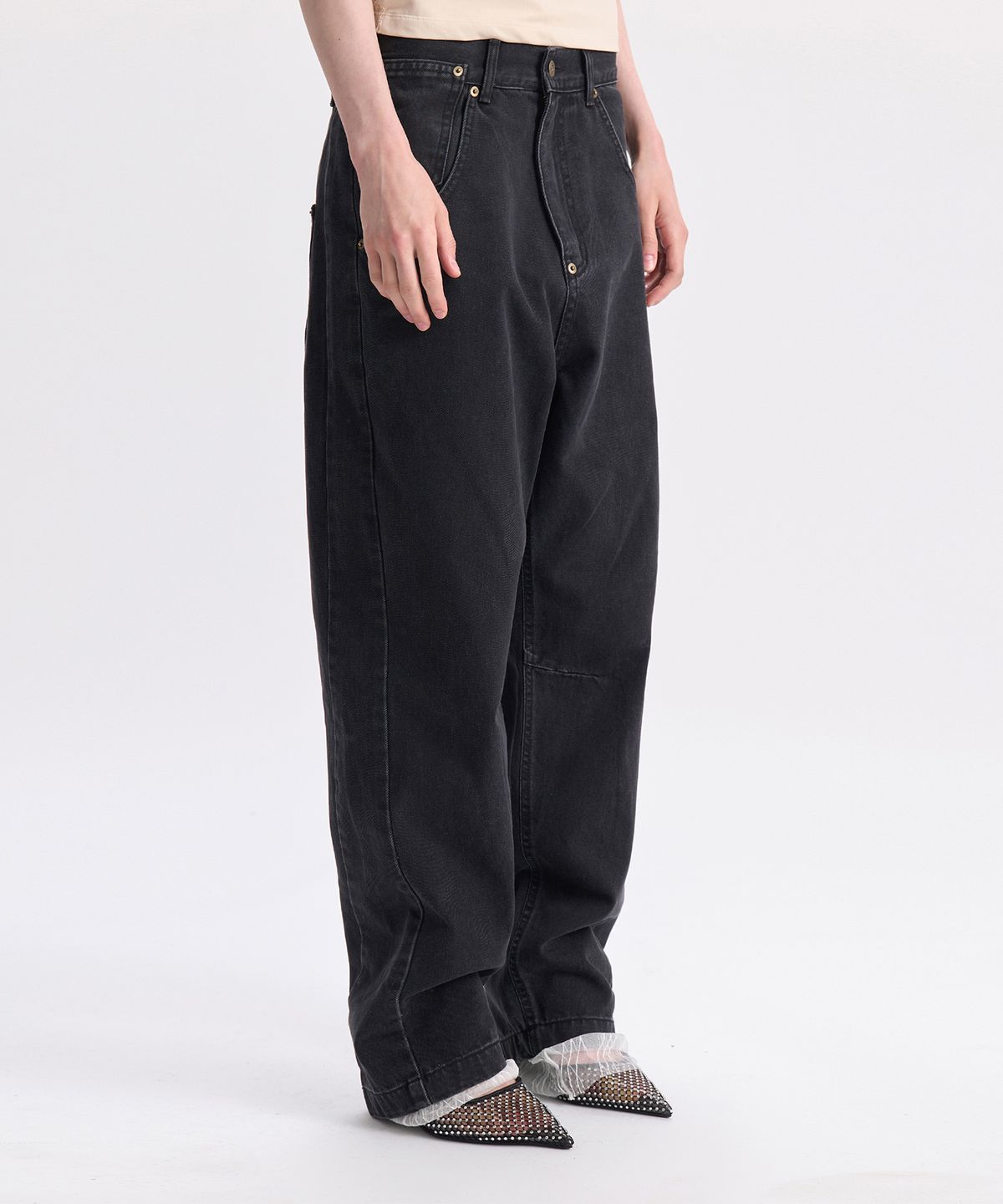 경(GYEONG) Loose Fit Denim Pants_Gray