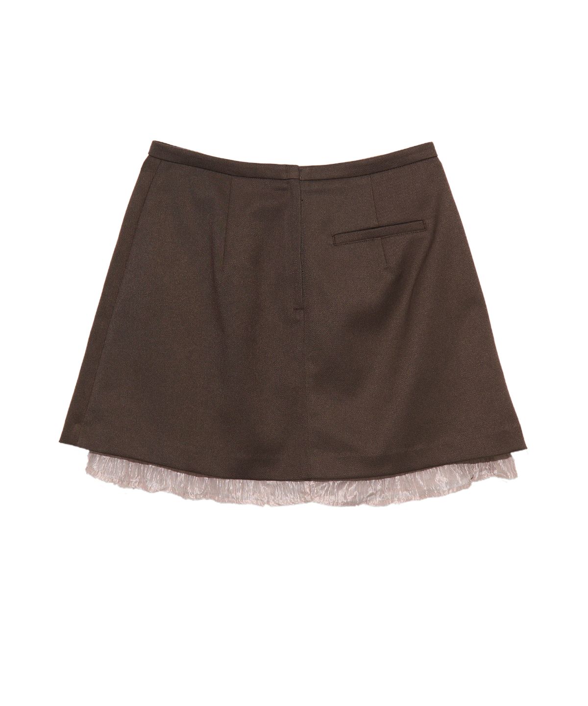 경(GYEONG) Pleats Slit Skirt_Brown