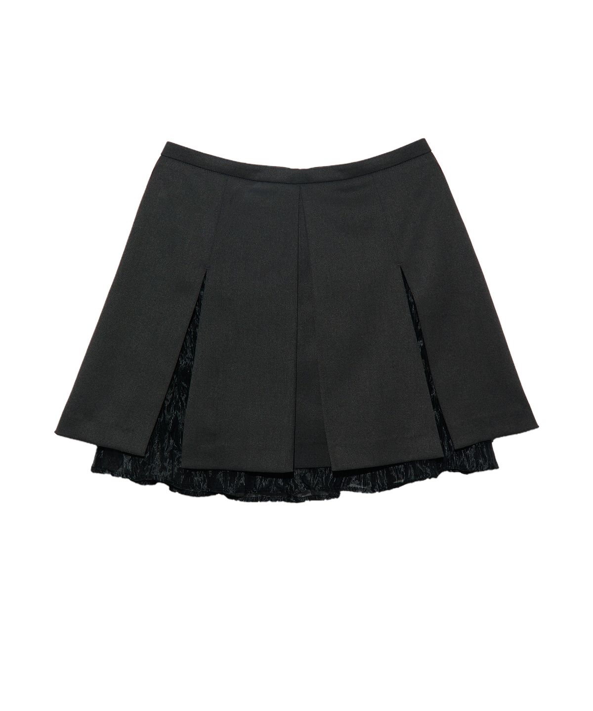 경(GYEONG) Pleats Slit Skirt_Gray