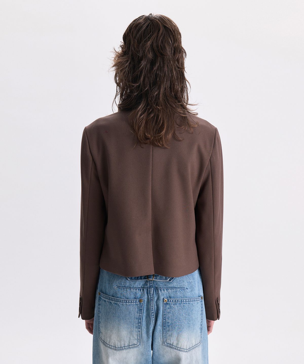 경(GYEONG) Mini Pocket Blazer_Brown