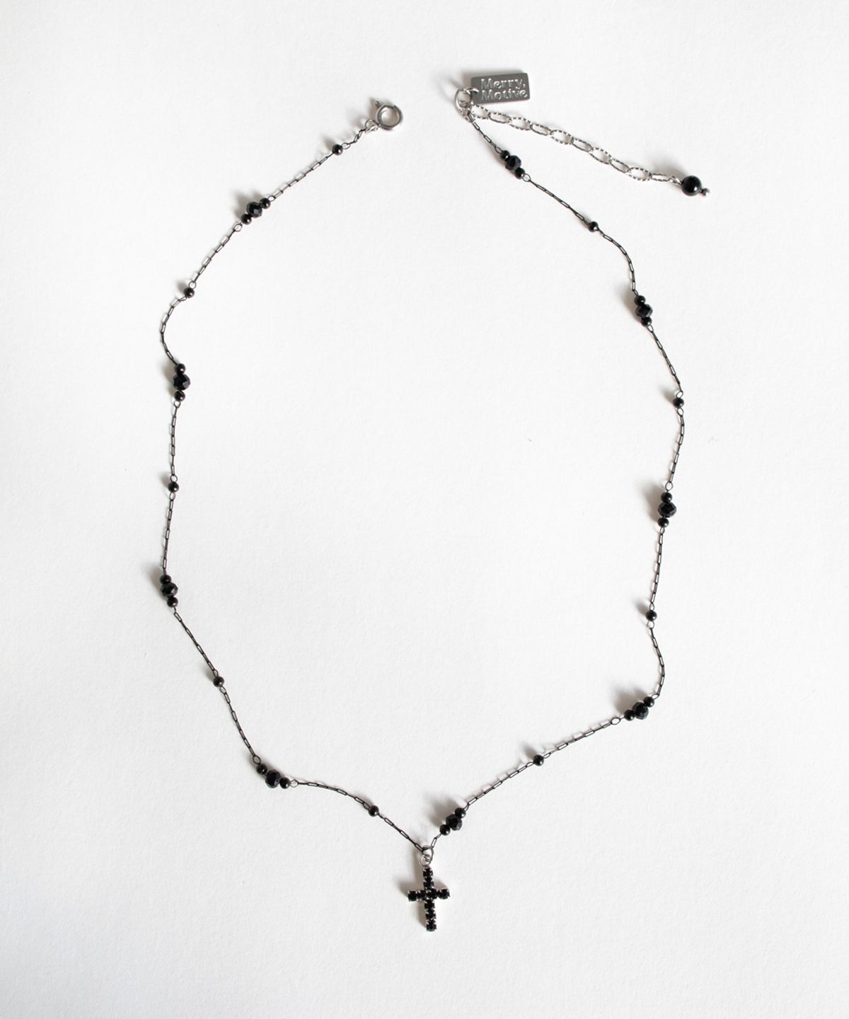 메리모티브(MERRYMOTIVE) Black cross romantic chain necklace