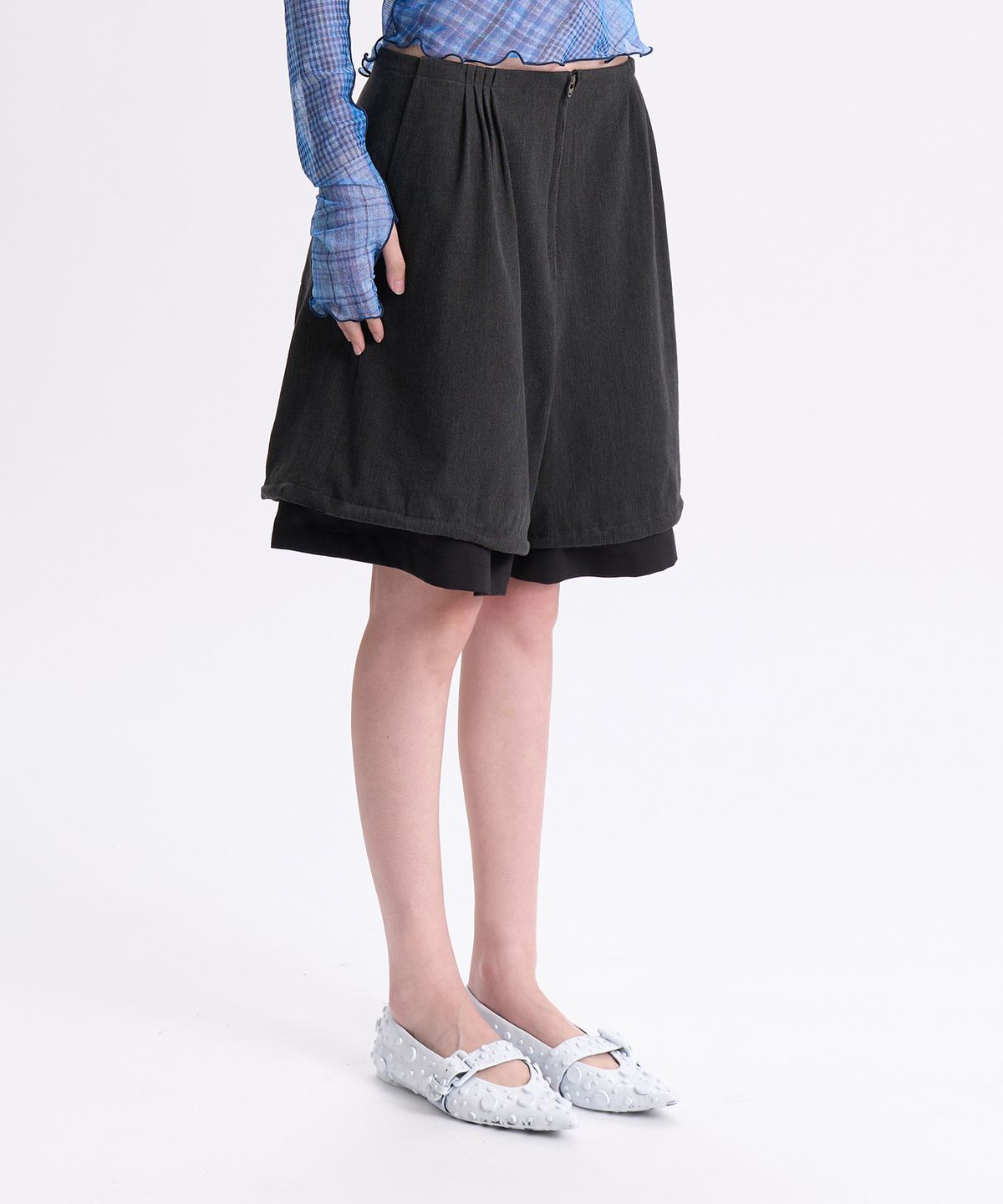 경(GYEONG) Layered Shorts_Gray