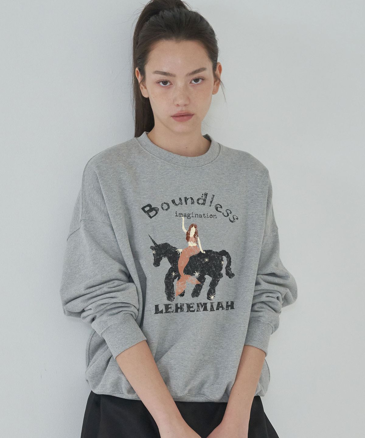 르헤미아(LEHEMIAH) Mermaid sweatshirt [Grey]