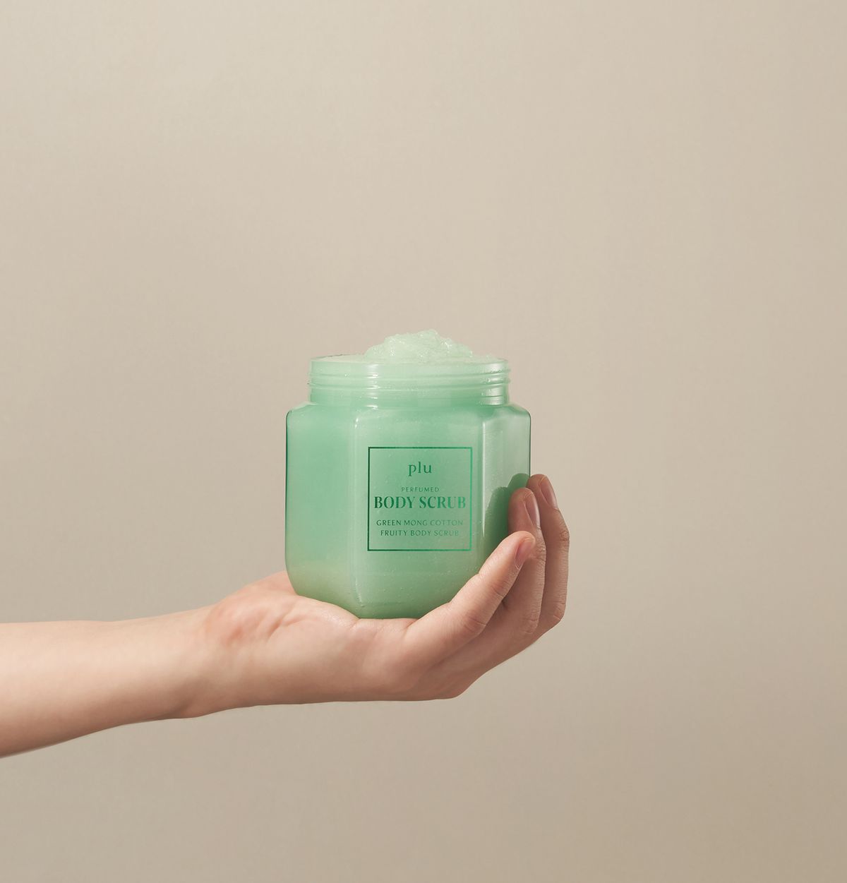플루(PLU) 퍼퓸드 프루티 바디스크럽 그린 몽 코튼 500g  + 실버스푼